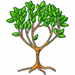 Flowers And Tree Embroidery Design 5